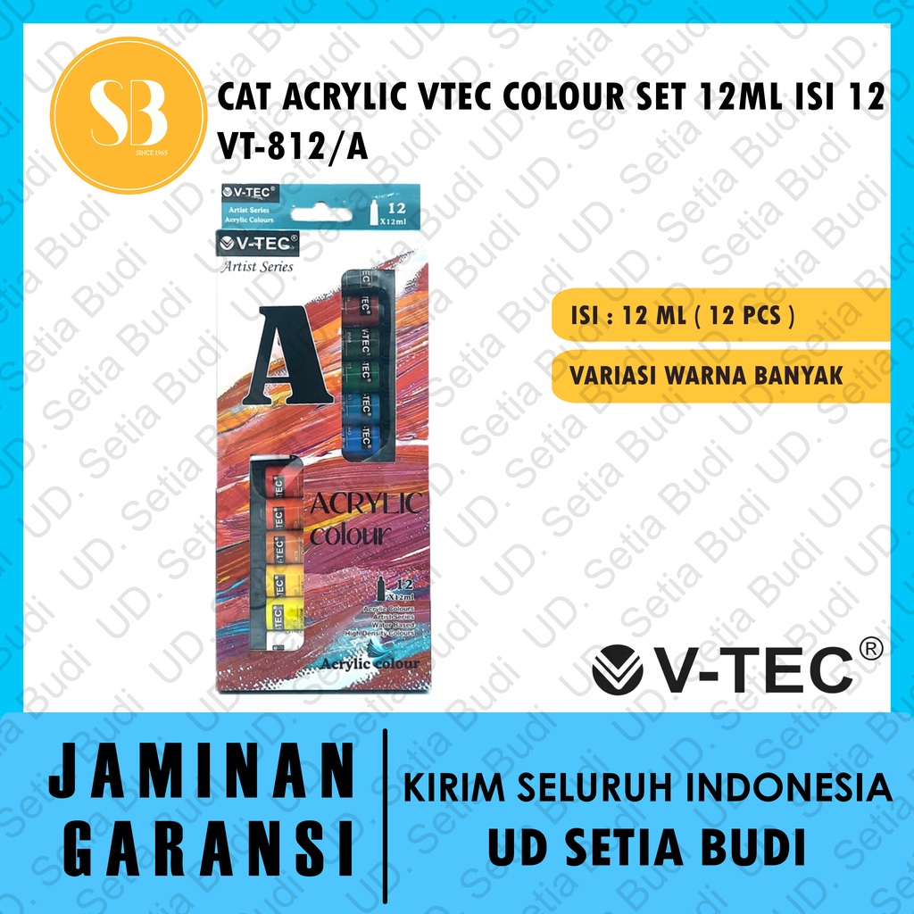

Cat Acrylic Vtec Colour Set 12ML Isi 12 Warna VT-812/A