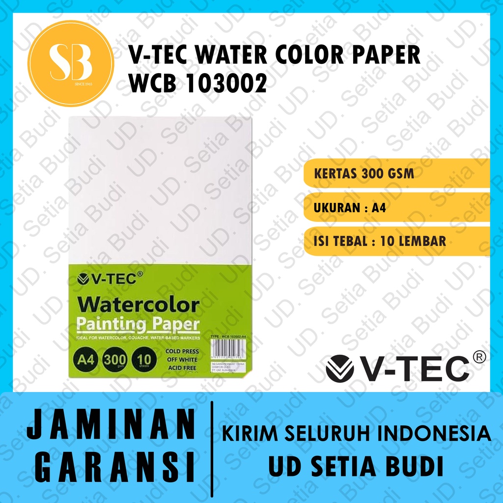 V-Tec Watercolor Paper A4 300GSM Cold Pressed WCB 103002