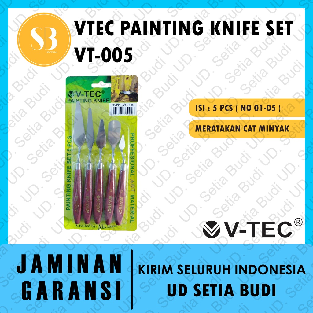 V-tec Painting Knifes Set 5 Pisau Palet V-tec VT-005