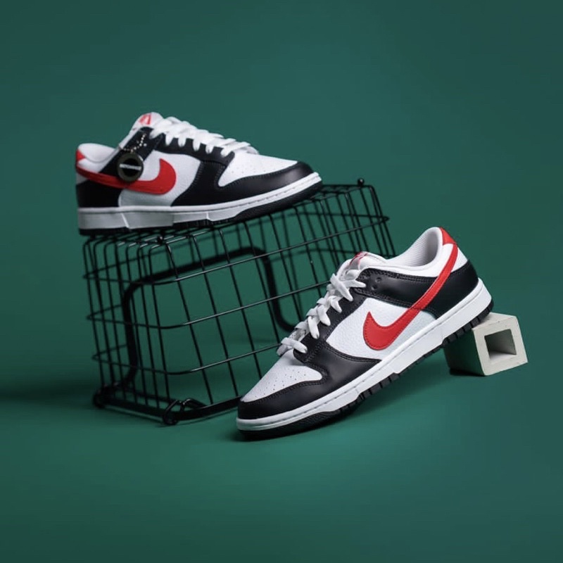 Dunk Low White Black Red