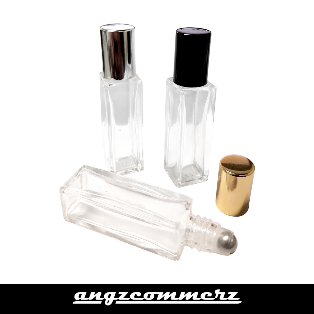 Botol Parfum Kaca Bening Minyak Wangi Kotak Roll On Glass Tebal 10mlRS