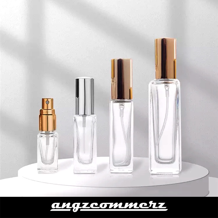 Botol Parfum Kaca Bening Minyak Wangi Kotak Roll On Spray Glass Tebal - 19737