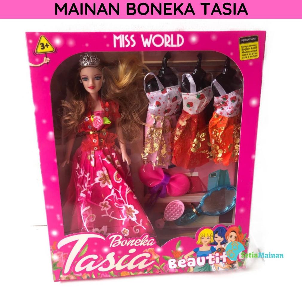 MAINAN ANAK PEREMPUAN BONEKA BARBIEE TASIA BAJU FASHION MISS SHOW BEAUTIFUL .