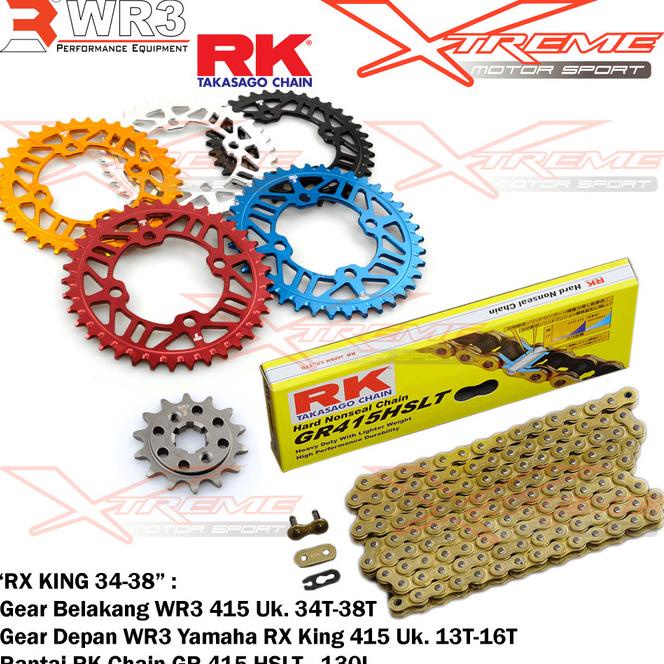 Gear Set Wr3 ( Rantai Rk Chain+ Gear Depan Wr3 + Gear Belakang Wr3)
