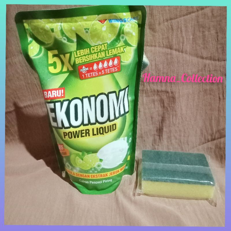 ♥️ Hamna ♥️ Ekonomi power Liquid extrak jeruk Nipis .pencuci piring . free spon