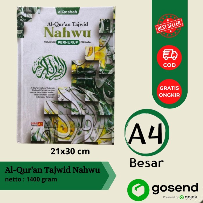 Ready [Ready] Al-Qur'an Tajwid Nahwu Perhuruf Ukuran A4 Al Quran Al Qosbah