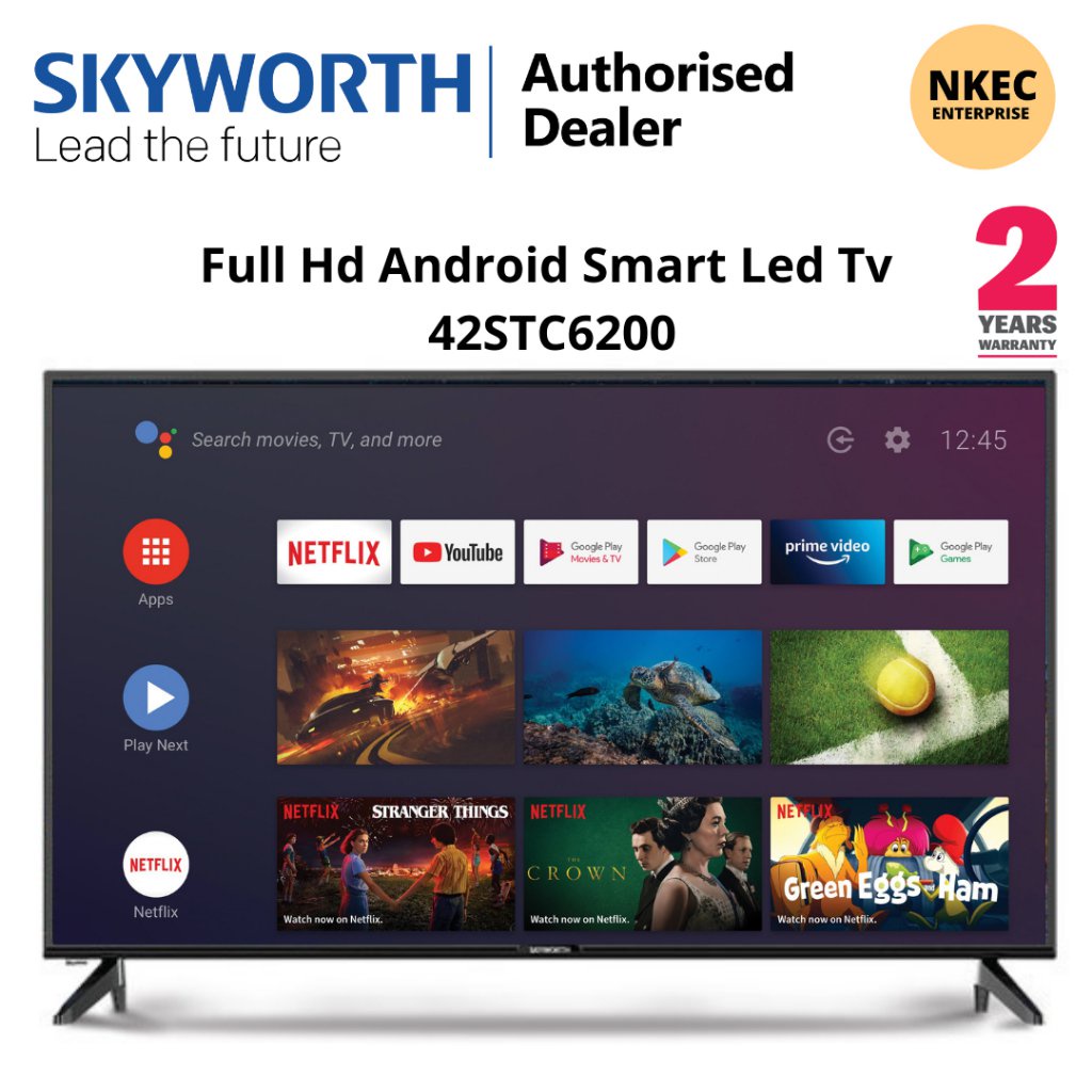 Skyworth 42STC6200 42 Inch Digital Led Android Tv Smart Tv Android 9 Youtube Nexflix 42" LHMR
