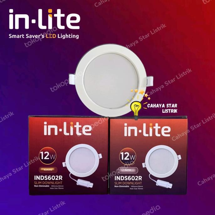 LAMPU LED PLAFON INLITE SLIM DOWNLIGHT 12W 12 WATT - INDS602R