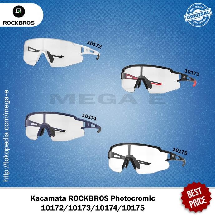 Kacamata Gowes ROCKBROS 10173 Photocromic Pria Wanita Original Sepeda