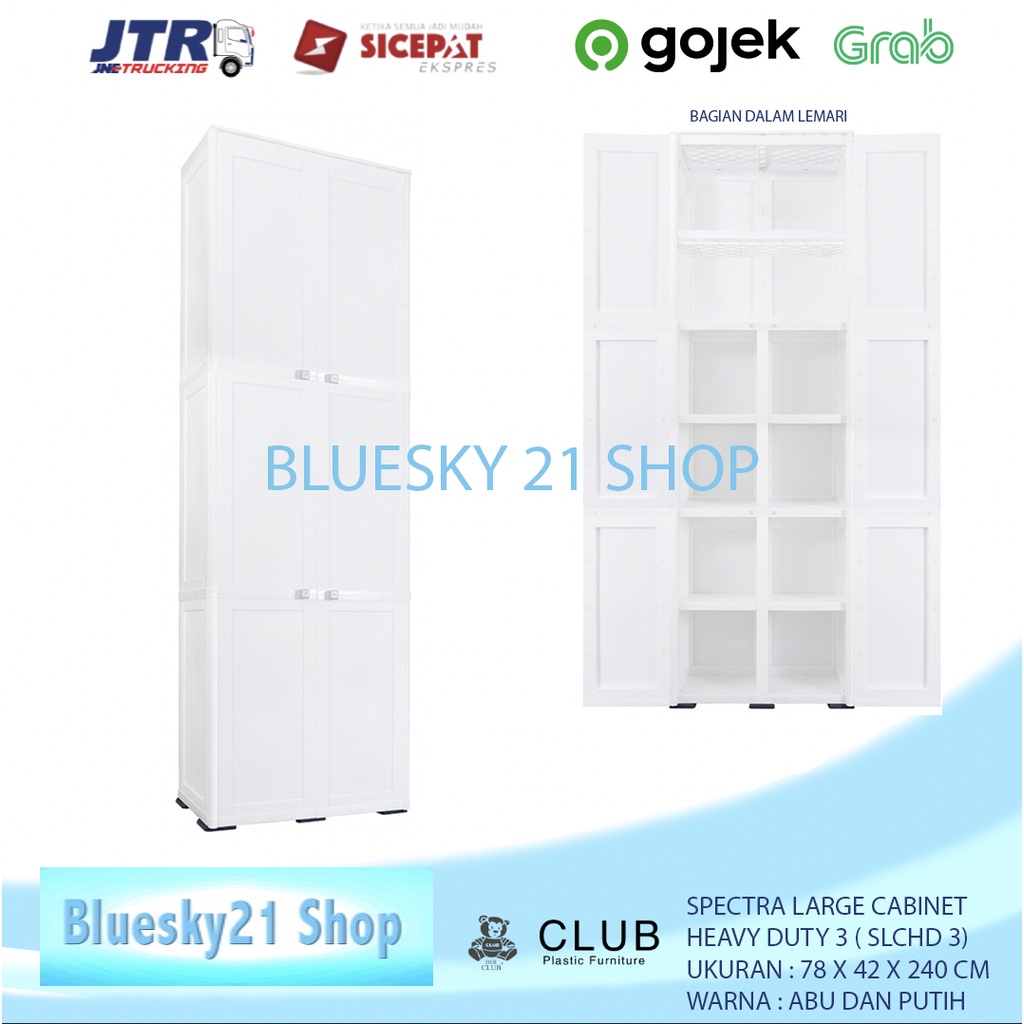 LEMARI PAKAIAN PLASTIK RAK 6 SUSUN JUMBO CLUB SLCDH 3/ LEMARI PLASTIK MINIMALIS 6 PINTU CLUB SPECTRA