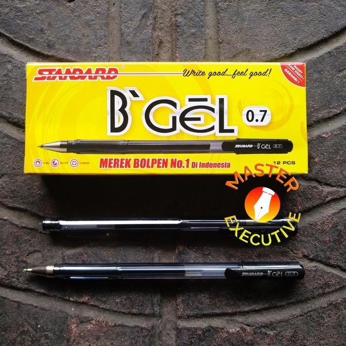 

[Pak - 12 Buah] Standard B'Gel Black Bullettip 0.7 H20Gel Pen Pulpen Hitam BGel