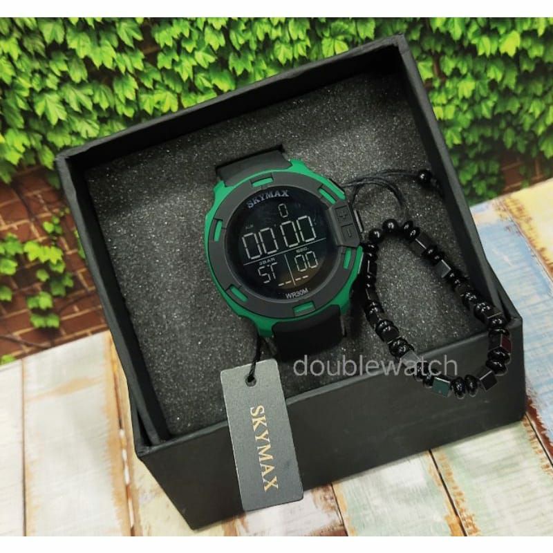 Trending Jam Tangan Digital Skymax Rubber Halus Kasual Bisa COD Waterproof 5 ATM