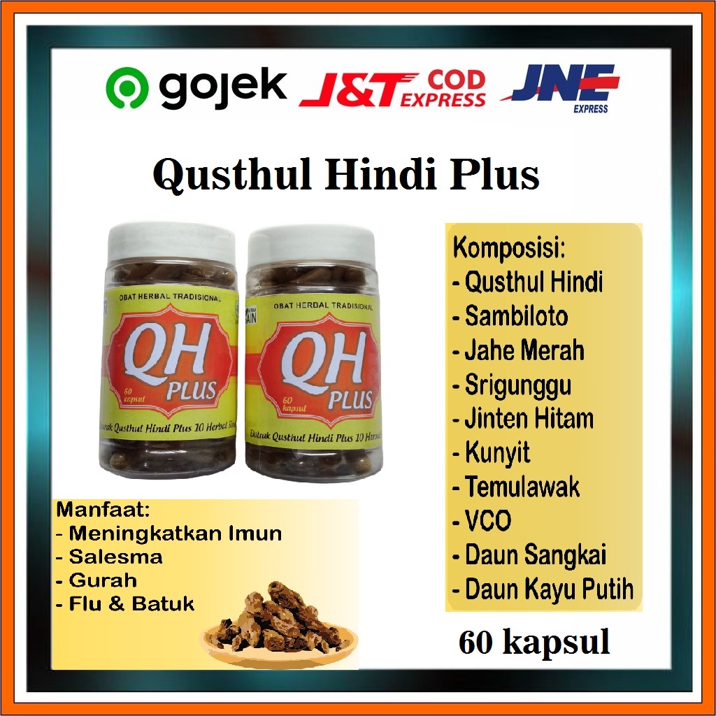 

herbal qusthul hindi QH plus untuk radang paru salesma tenggorokan dll