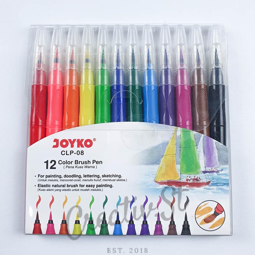 

Diskon Habis Joyko Brush Pen Clp-08 Real Brush 12 Warna