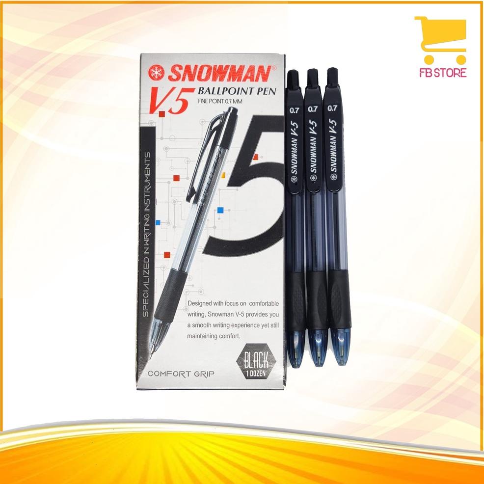 

Garansi Resmi Ballpoint Pen Snowman V-5 Fine Point 0,7Mm Hitam Per Lusin