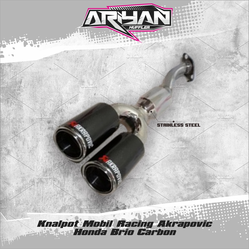 Knalpot Mobil Racing Akrapovic Black Carbon Honda Brio Ariyanmuffler