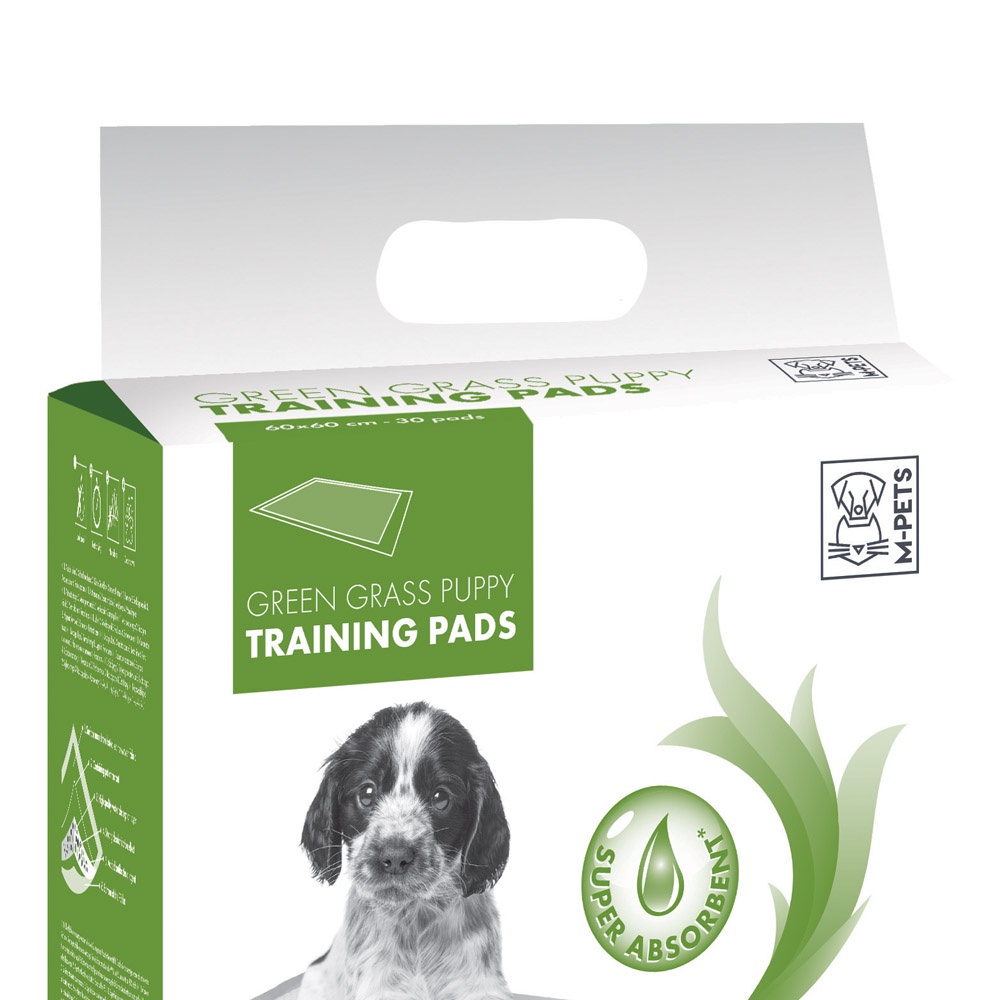 M-Pets Set 30 Pcs Puppy Training Pads Green Grass 60X60 Cm Pet Training Pads Potty Train Disposable Pads