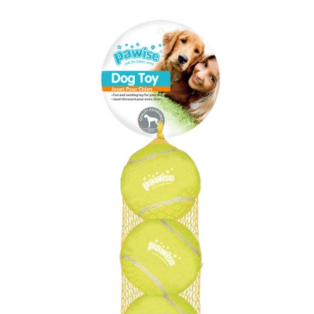 All For Paws Mainan Anjing Squeaky Tennis Ball 3 Pcs