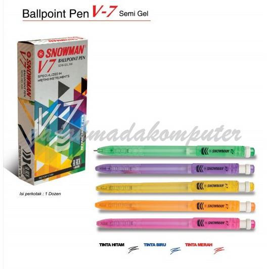 

Promo Habis Bolpoin Snowman V7 Black / Hitam