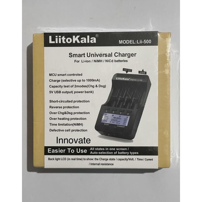 Liitokala lii-500 lii 500 baterai batre cell 18650 21700 charger