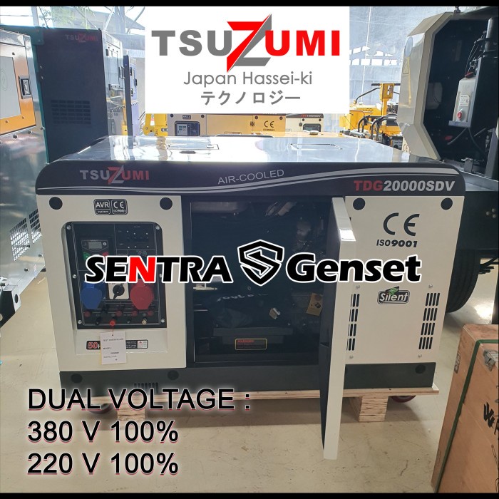 Ready Genset Silent 20 KVA 17000 Watt Tsuzumi TDG 20000 SDV Japan Technology