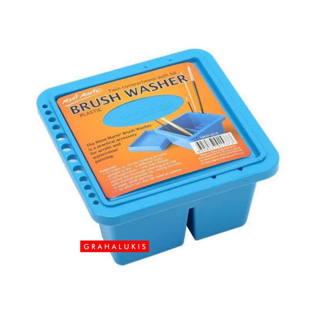 

Diskon Habis Mont Marte Brushwasher Twin Compartment Square Plastic