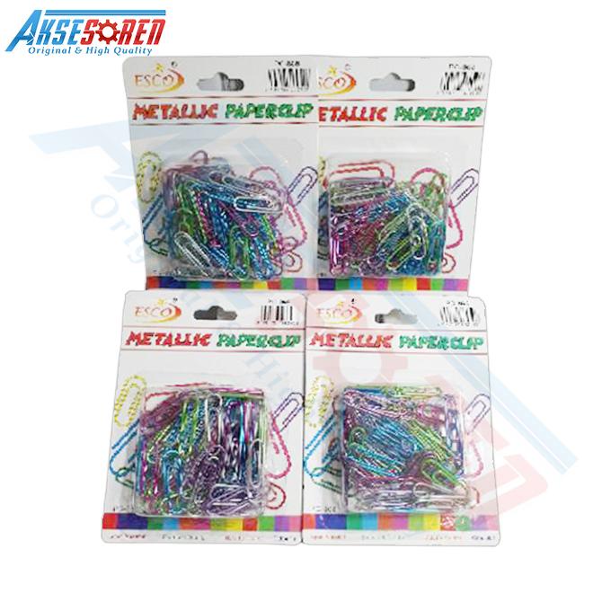 

Grosir Klip Kertas Metallic Esco [Pc-868/12 Pcs/1 Pack] / Paper Clips / Clip Kertas / Penjepit Kertas Klip