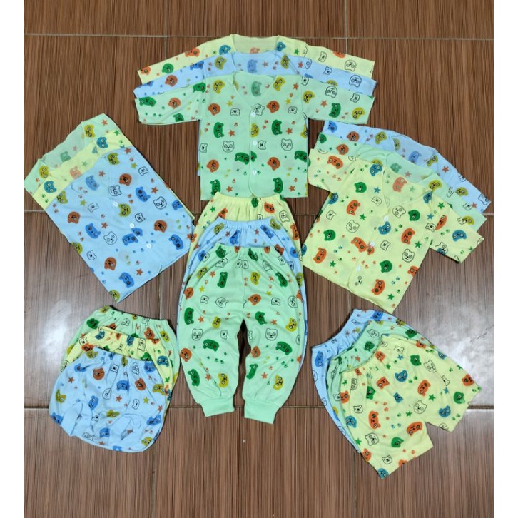 Baju bayi Motif Lengan Panjang Baju Bayi Lengan Pendek Baju Bayi Kutung 18 Pcs Dan 6 Pcs Usia 0-3 Bulan