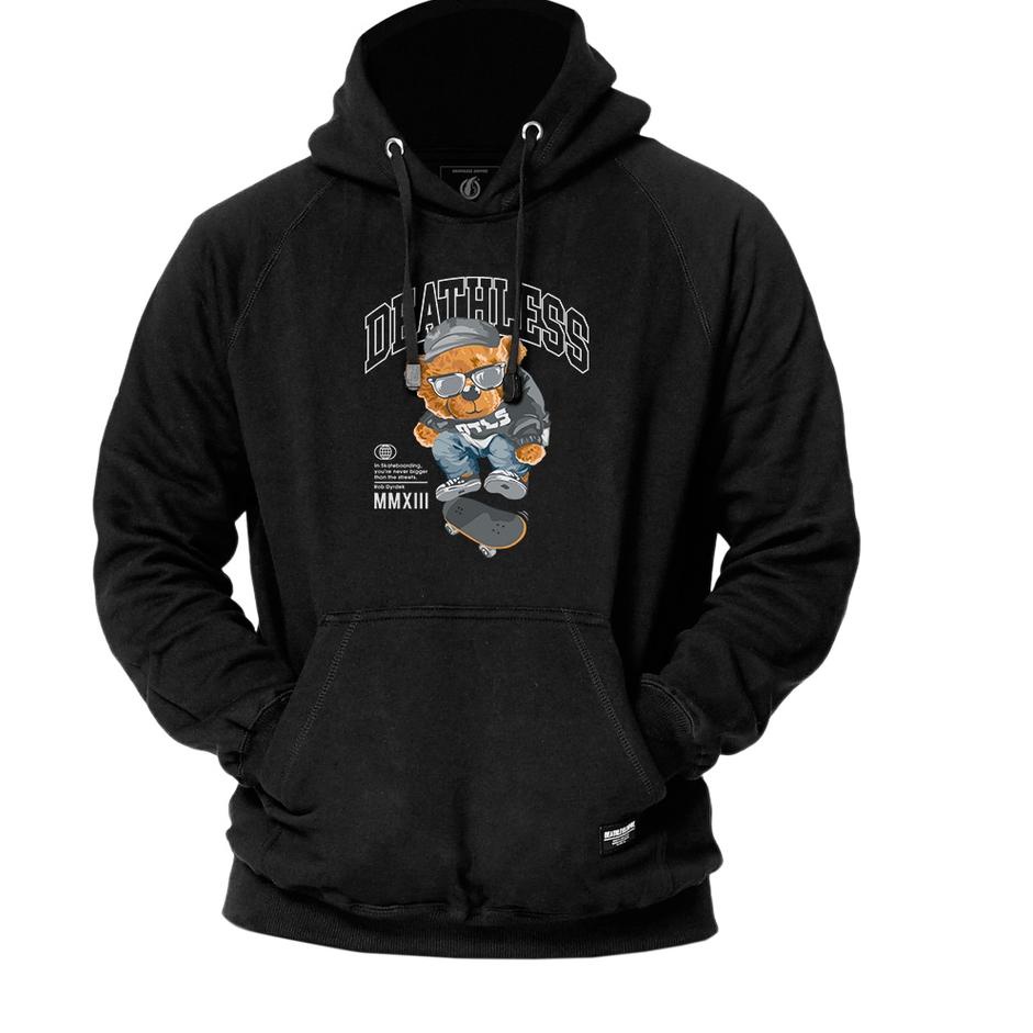 Langsung Kirim DEATHLESS HOODIE | HOODIE BEAR SKATE | HITAM