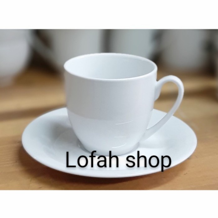 CANGKIR TEA/KOPI PUTIH POLOS (6PCS) #ORIGINAL