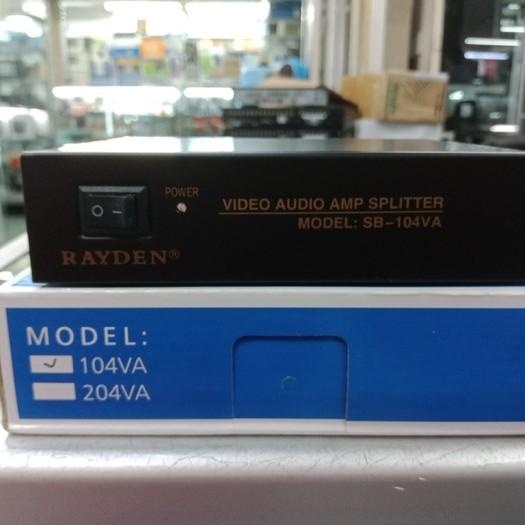 VIDEO AUDIO AMP SPLITTER RAYDEN SB-104VA PEMBAGI RCA VIDEO IN 1.OUT 4