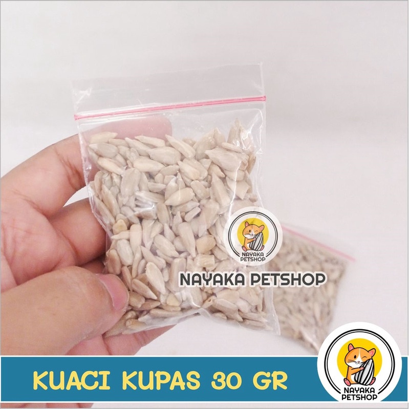 Kuaci Kupas Tanpa Kulit 30 gr Snack Hamster Sunflower Seed Biji Bunga Matahari Cemilan Ekstra Food Camilan Hewan