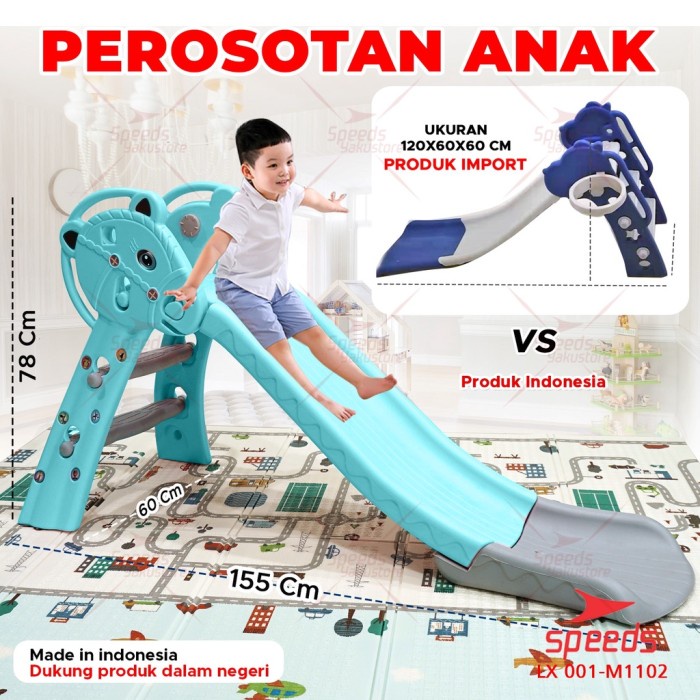 Terlaris Perosotan Anak Mainan Seluncuran + Basket Mini Anak Playground