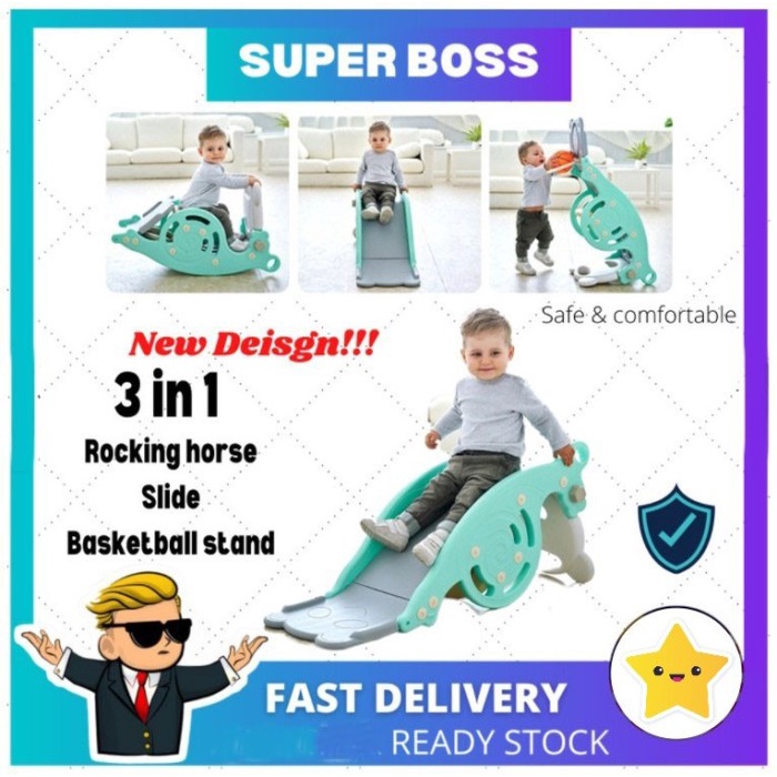 Terlaris Mainan Anak Perosotan Dino Rubah / Mainan Perosotan / Perosotan Anak