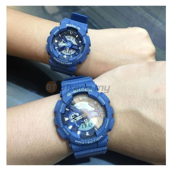 Terlaris Jam Tangan Couple Casio Baby-G G-Shock Denim Blue Original Ori Bm