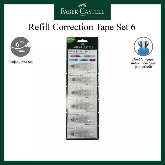 

Viral Refill Correction Tape Qjr 506 Faber Castell #161101 - Set (6 Pcs)-Esb