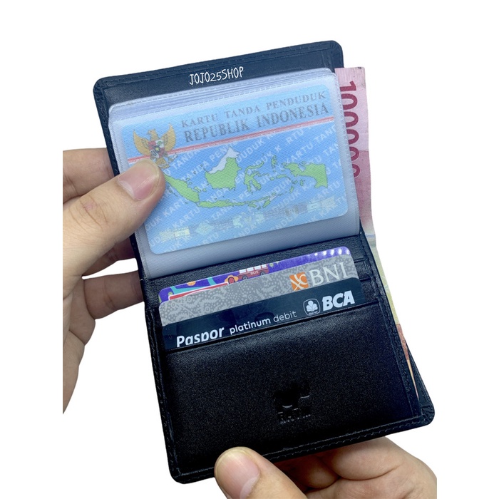 Dompet Pria DOMPET KARTU / CARD HOLDER KULIT ASLI PRIA WANITA RHYM 77 - Hitam(R3W7) dompet miniso do