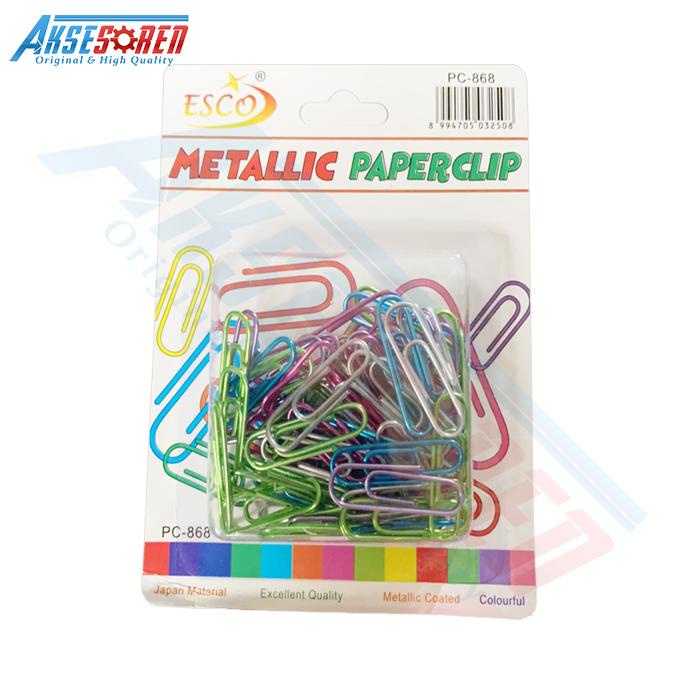 

Trending Klip Kertas Metallic Esco [Pc-868/12 Pcs/1 Pack] / Paper Clips / Clip Kertas / Penjepit Kertas Klip