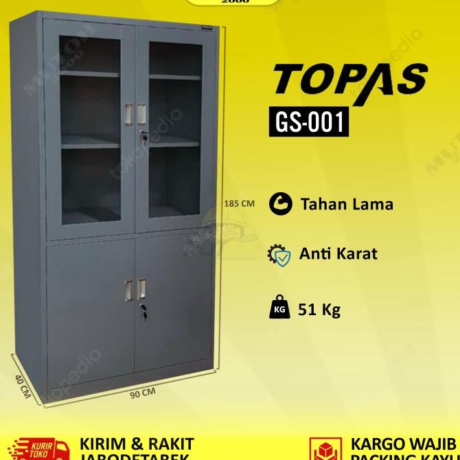

Lemari Arsip Lemari Besi Filling Cabinet 2 Kaca 2 besi TOPAS GS-001
