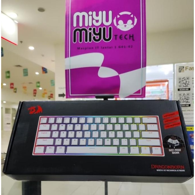 Redragon Mechanical K630W Keyboard RGB DRAGONBORN WHITE- K630W-RGB