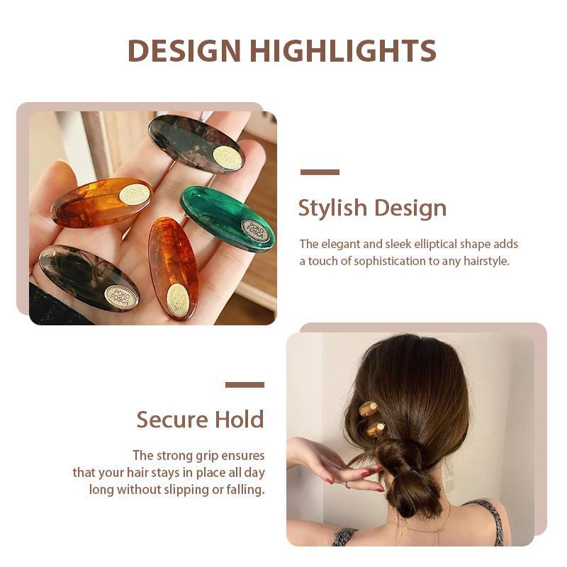 [Olojo.id] Jepit Rambut Simple Sisi Asam Asetat Modis Premium Gaya Serbaguna Poni Oval Duckbill Clip