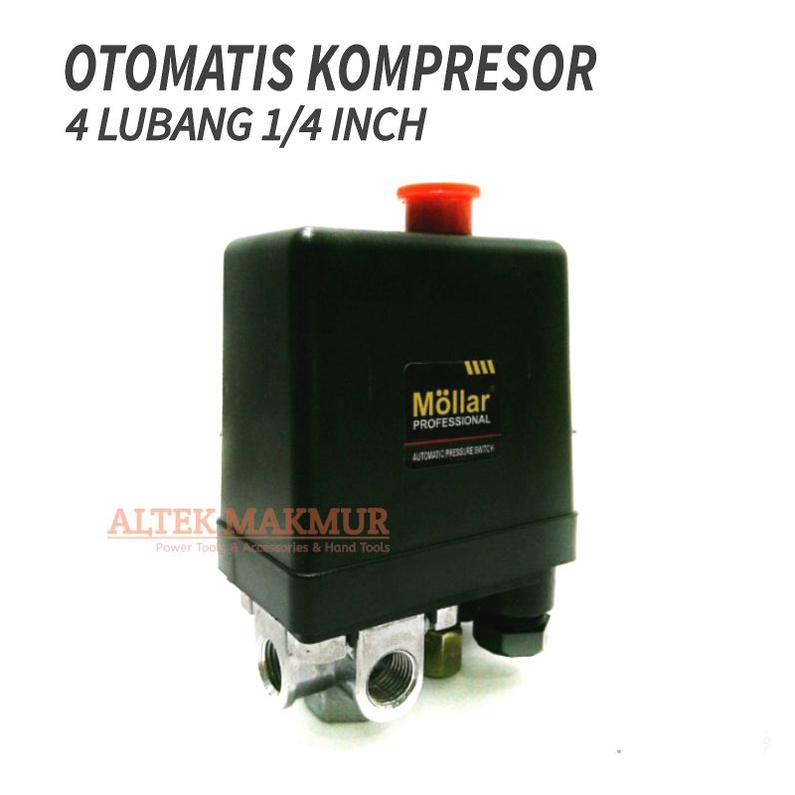 Otomatis Kompresor Angin 4 Lubang Automatic Pressure Switch Motor 1 Phase Compresor 4 Cabang