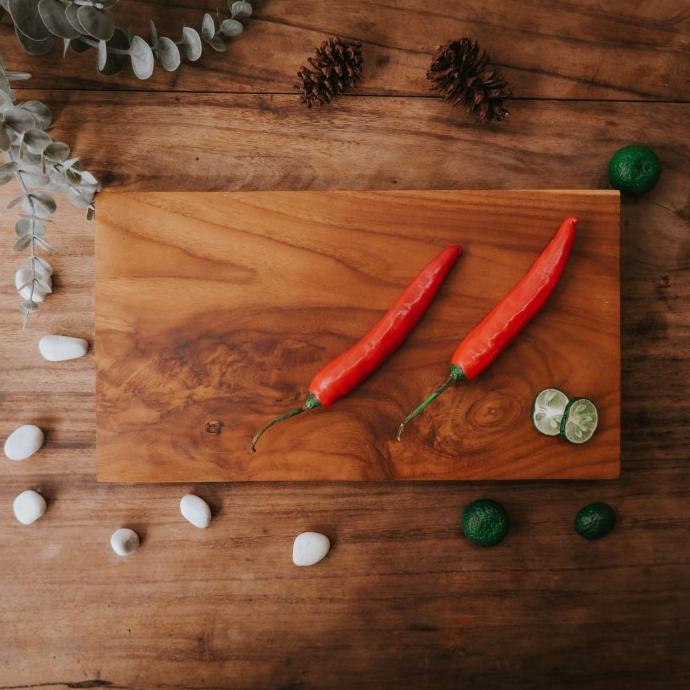 Talenan Kayu Jati Asli Utuh Kotak Persegi Polos Trituwood