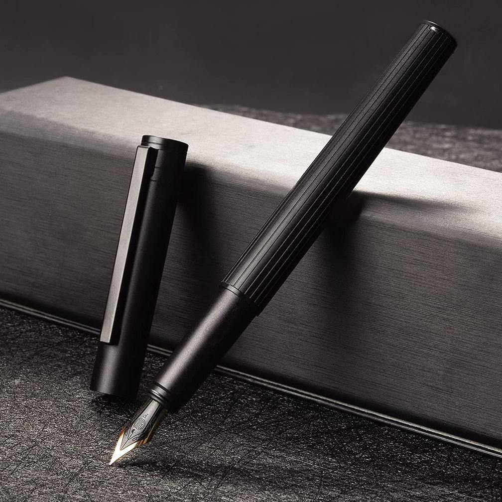 

Hongdian H1 Black Aluminum Fountain Pen Smooth Writing Instrument with Converter and Pen Case Set