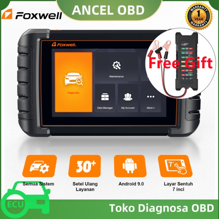 Terlaris Scan Foxwell Nt809 Obd2 Scanner Mobil Full System Untuk 30+ Fungsi Reset