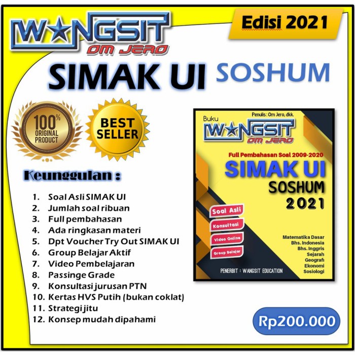 Promo Buku Wangsit Simak Ui Soshum 2021 Terbaru