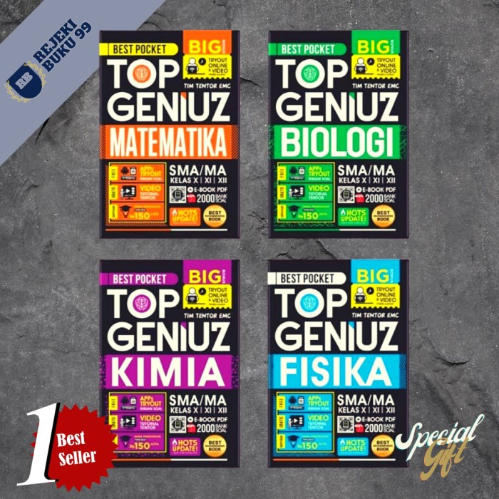 Diskon Spesial Buku Soal Top Genius Sma Matematika,Fisika,Kimia,Biologi Terlaris