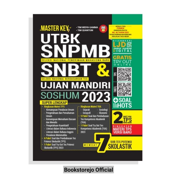 Flash Sale Master Key Utbk Snpmb Snbt & Ujian Mandiri Soshum 2023 - Versi 7 Terbaru