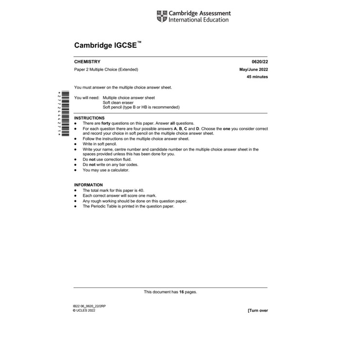 Flash Sale Igcse Bio, Chem, Phys, Math 2022 Extended May/June With Mark Schemes Terlaris