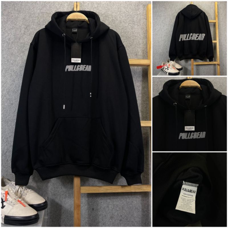 pullover hoodie hypebeast pull&bear hitam premium | hoodie distro pria
